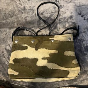 Rag & Bone suede camouflage purse.
